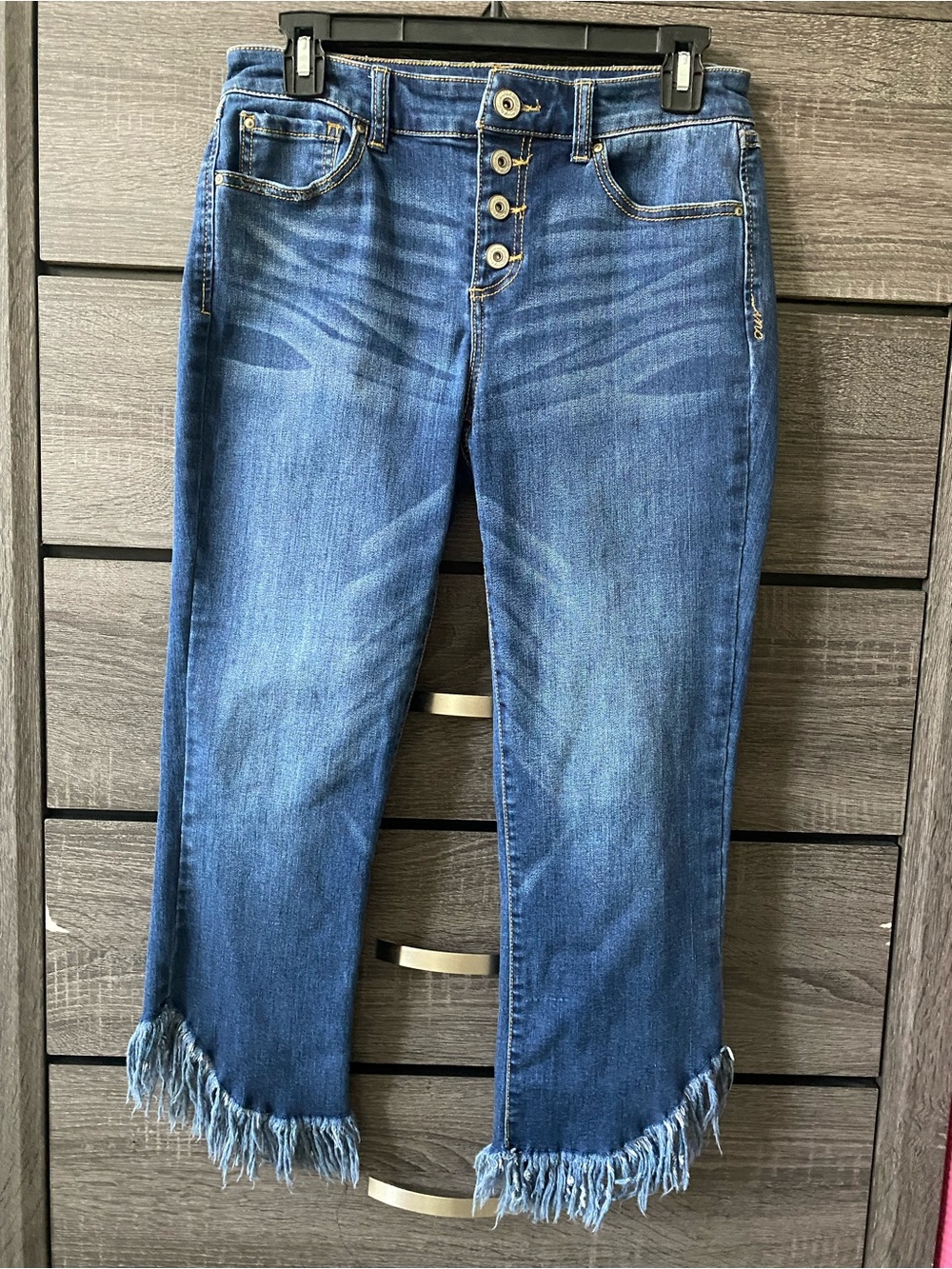 INC Blue Frayed Hem Women's Jeans